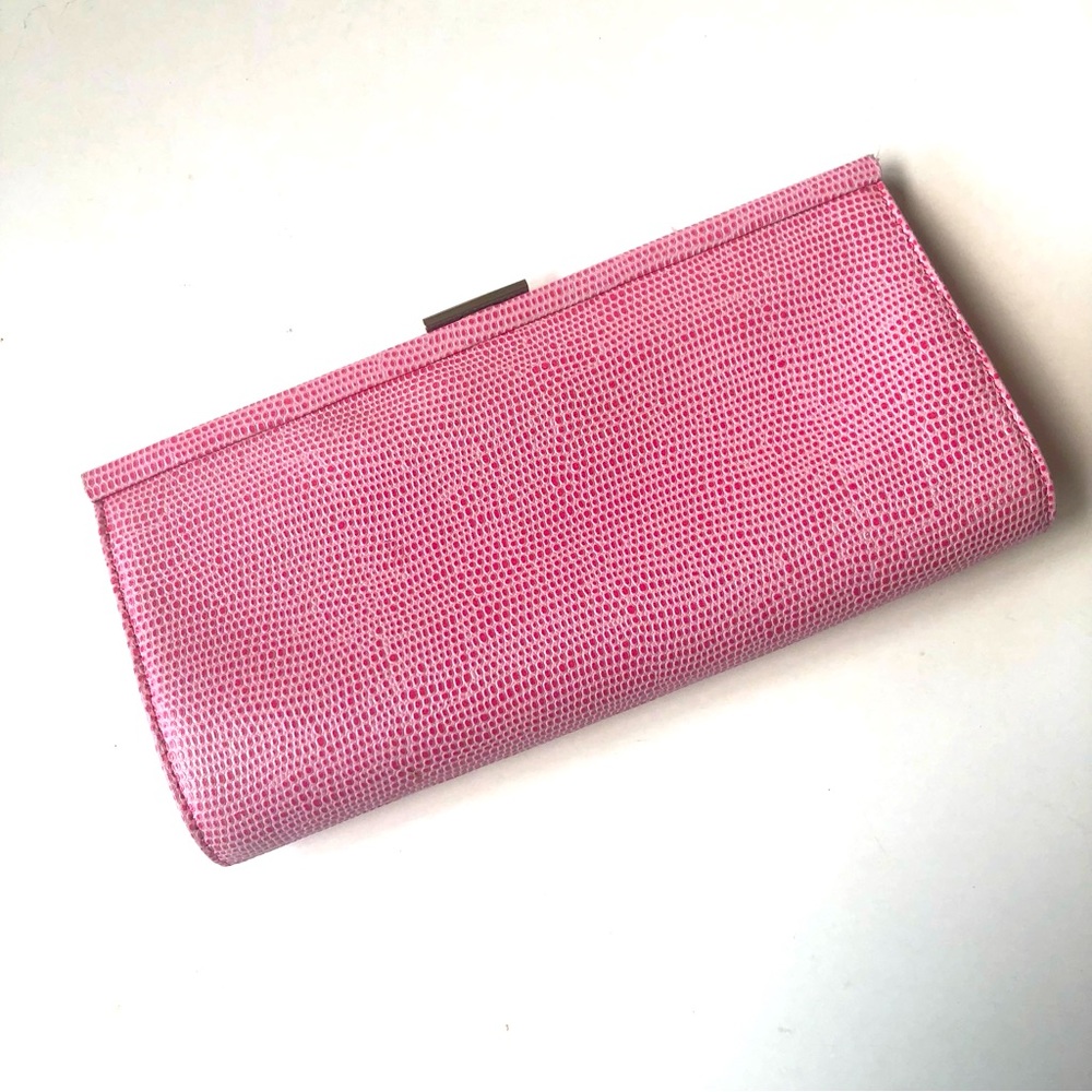 Banana Republic Leather Embossed Cowhide Clutch Gently Used